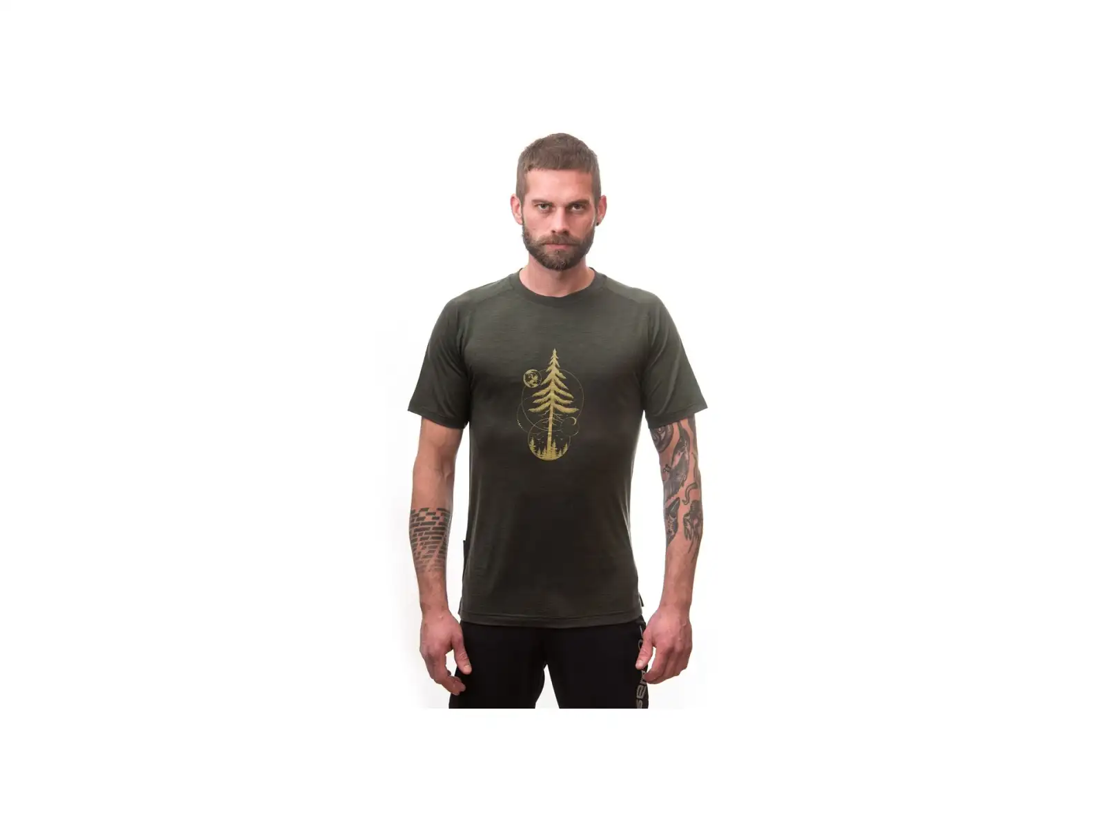 Sensor Merino Air Earth męska koszulka krótki rękaw Olive Green