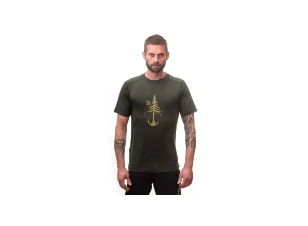 Sensor Merino Air Earth męska koszulka krótki rękaw Olive Green
