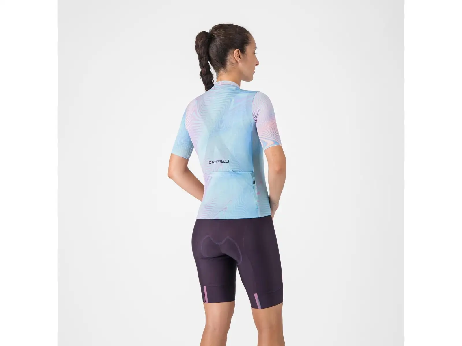 Castelli Prima 2 DT damskie spodenki z wkładką i szelkami Dark Night Shade/Deep Purple