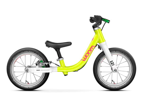 Woom GO 1 rowerek biegowy dla dzieci neon lime