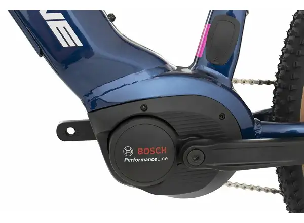 Rock Machine Torrent INT e50-29 Gloss Blue/Silver/Pink niskopodłogowy rower górski elektryczny