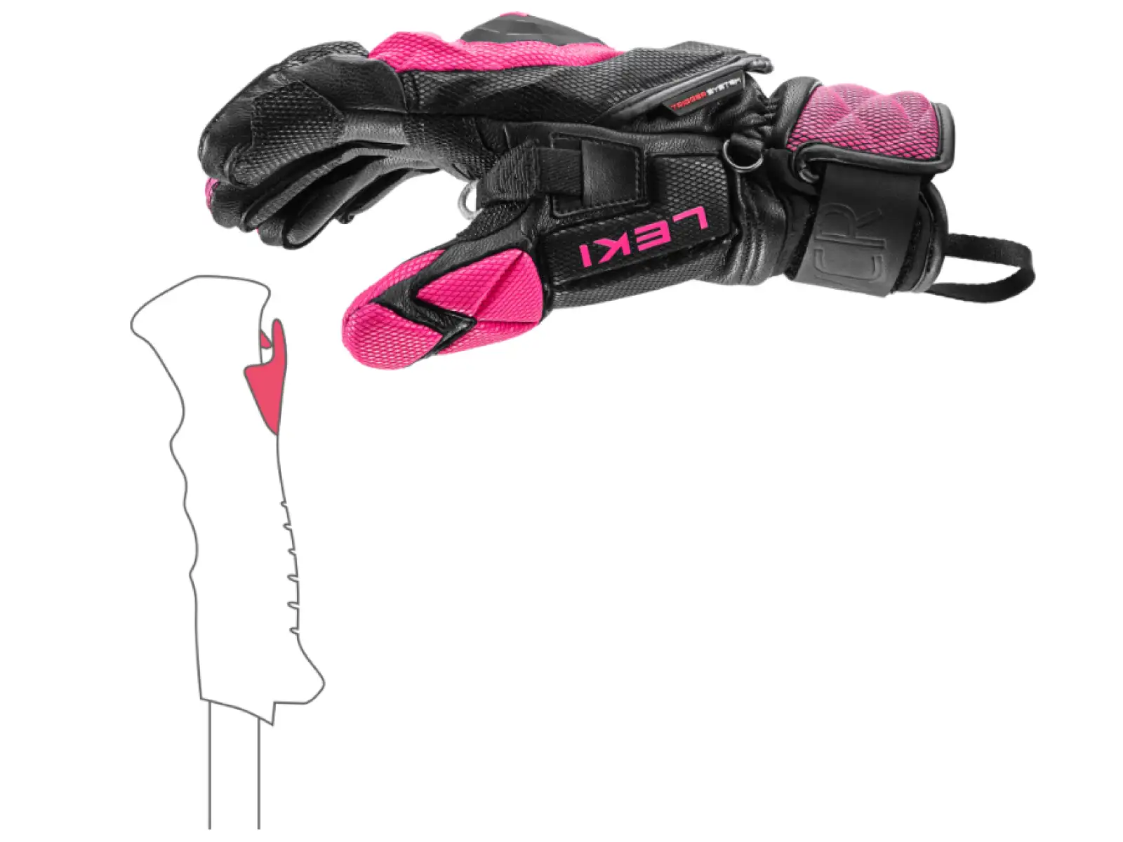 Leki WCR Venom SL 3D damskie wyścigowe rękawice Black-Pink