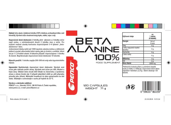 Penco Beta Alanine proszkowane aminokwasy 120 kapsułek