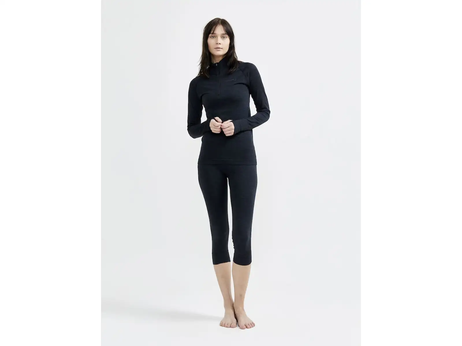 Craft CORE Dry Active Comfort Zip damska koszulka długi rękaw czarna