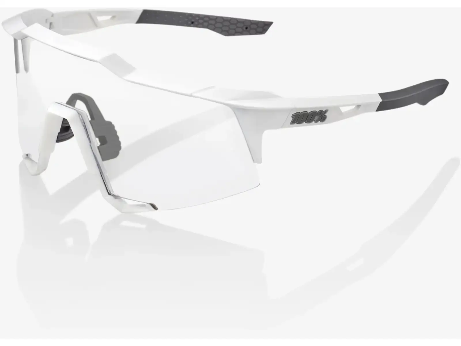 100% Speedcraft okulary Matte White/HiPER Silver Mirror