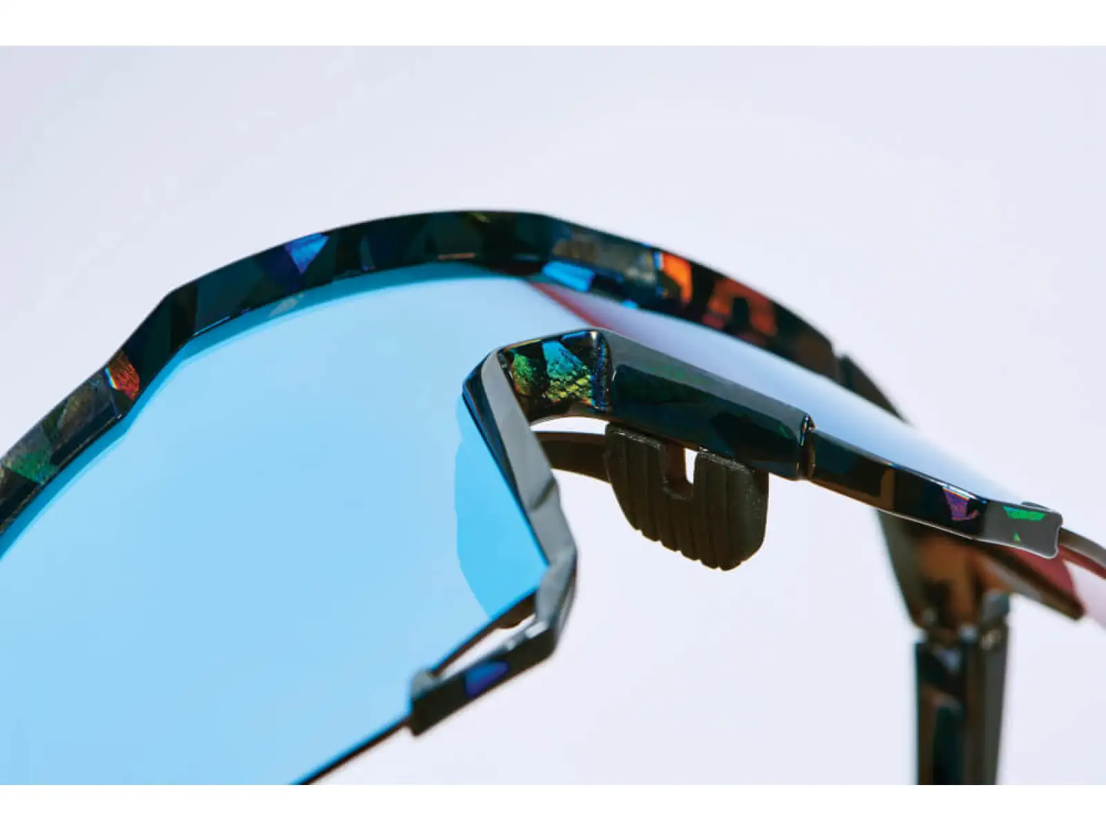 100% SPEEDCRAFT okulary rowerowe Black Holographic/Hiper blue Multilayer Mirror Lens