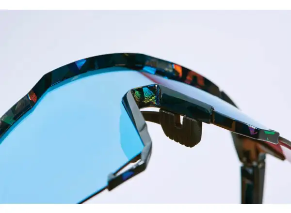 100% SPEEDCRAFT okulary rowerowe Black Holographic/Hiper blue Multilayer Mirror Lens