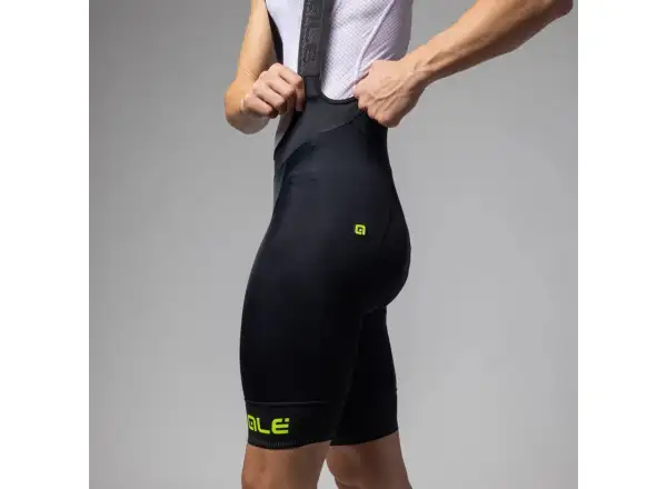 Alé Pragma Corsa 2.0 męskie spodenki z wkładką i szelkami Black/Fluo Yellow