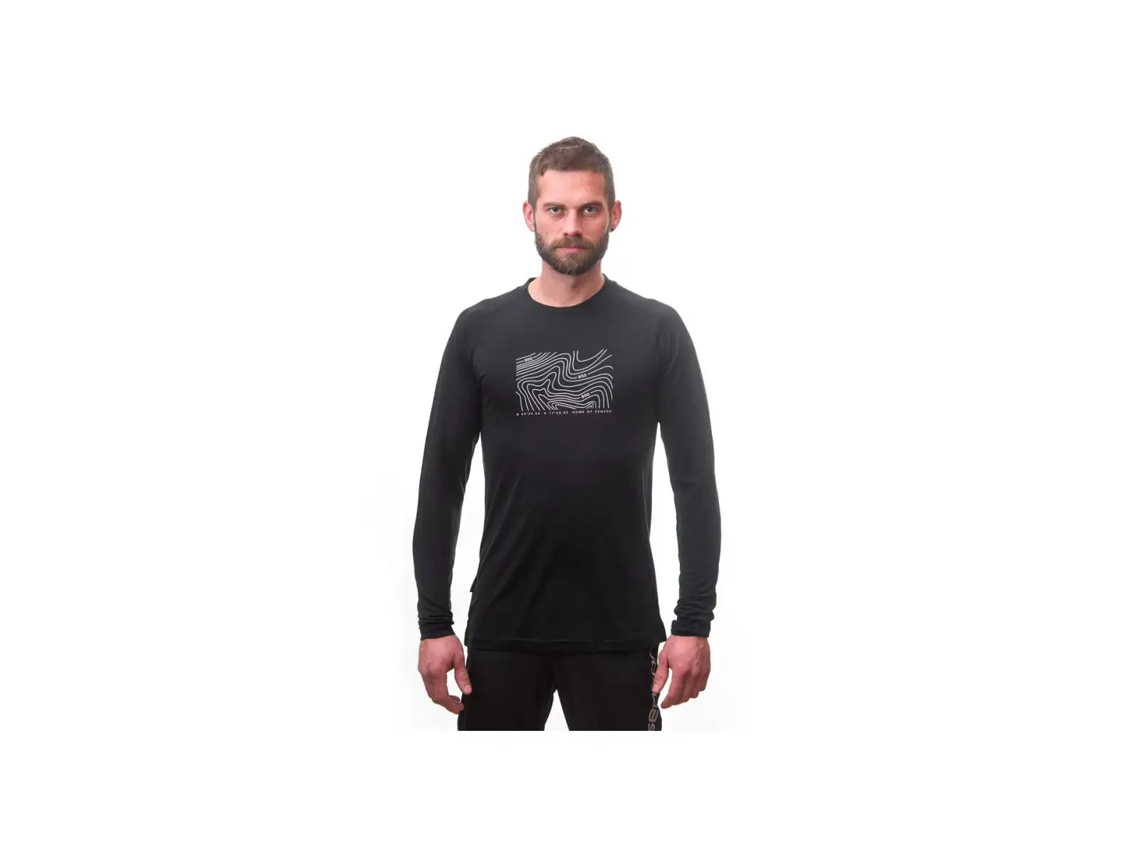 Sensor Merino Air PT Locate męska koszulka długi rękaw czarna