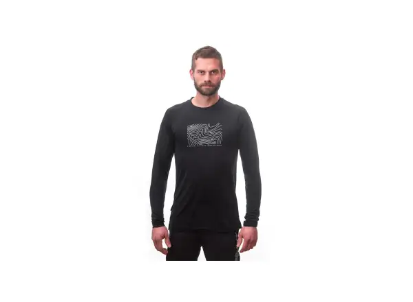 Sensor Merino Air PT Locate męska koszulka długi rękaw czarna
