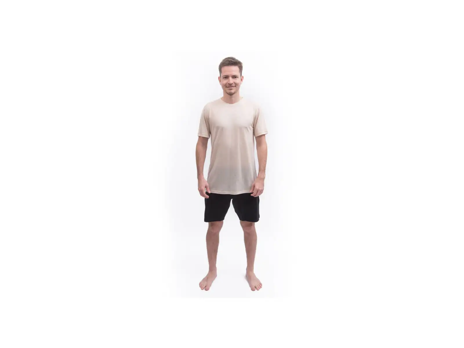 Sensor Merino Lite męska koszulka z krótkim rękawem Mottled Beige