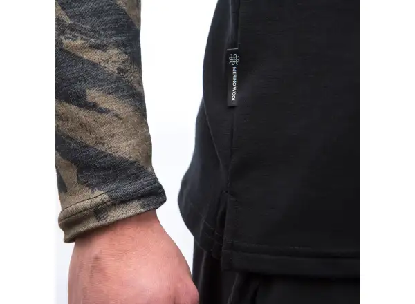 Sensor Merino Blend Impress męska koszulka długi rękaw czarna/brush