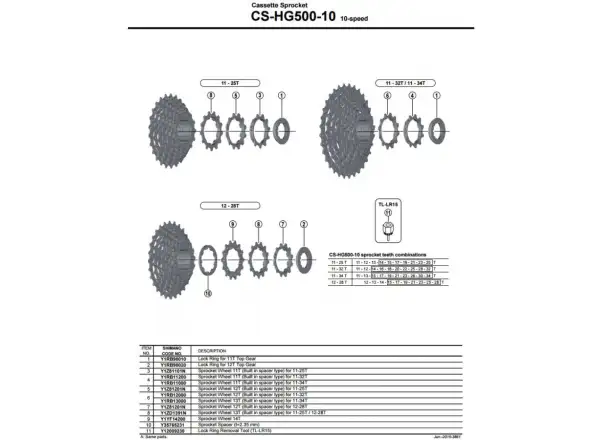 Shimano Tiagra/Deore CS-HG500 10 rz. kaseta