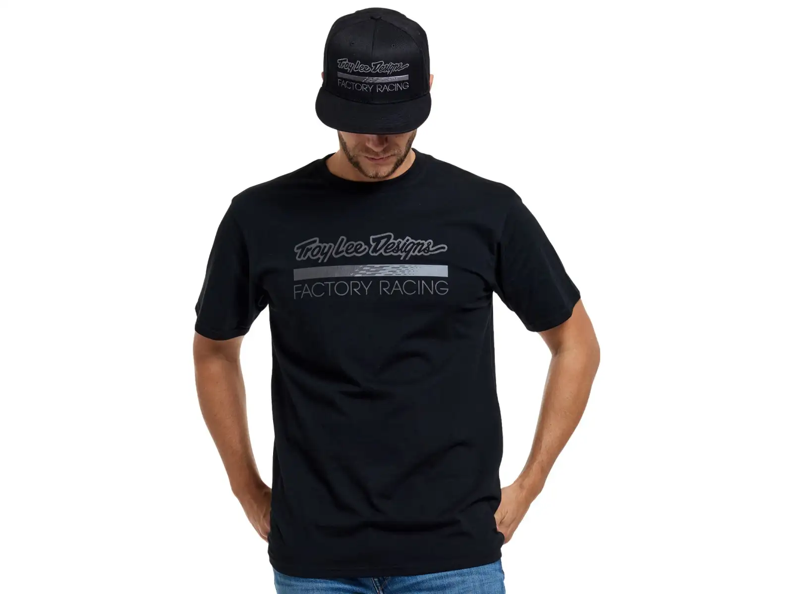 Troy Lee Designs Factory Racing męska koszulka krótki rękaw Black heather/Gray