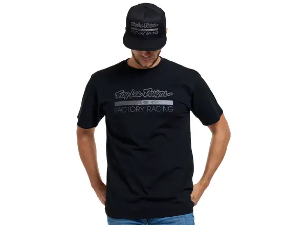 Troy Lee Designs Factory Racing męska koszulka krótki rękaw Black heather/Gray