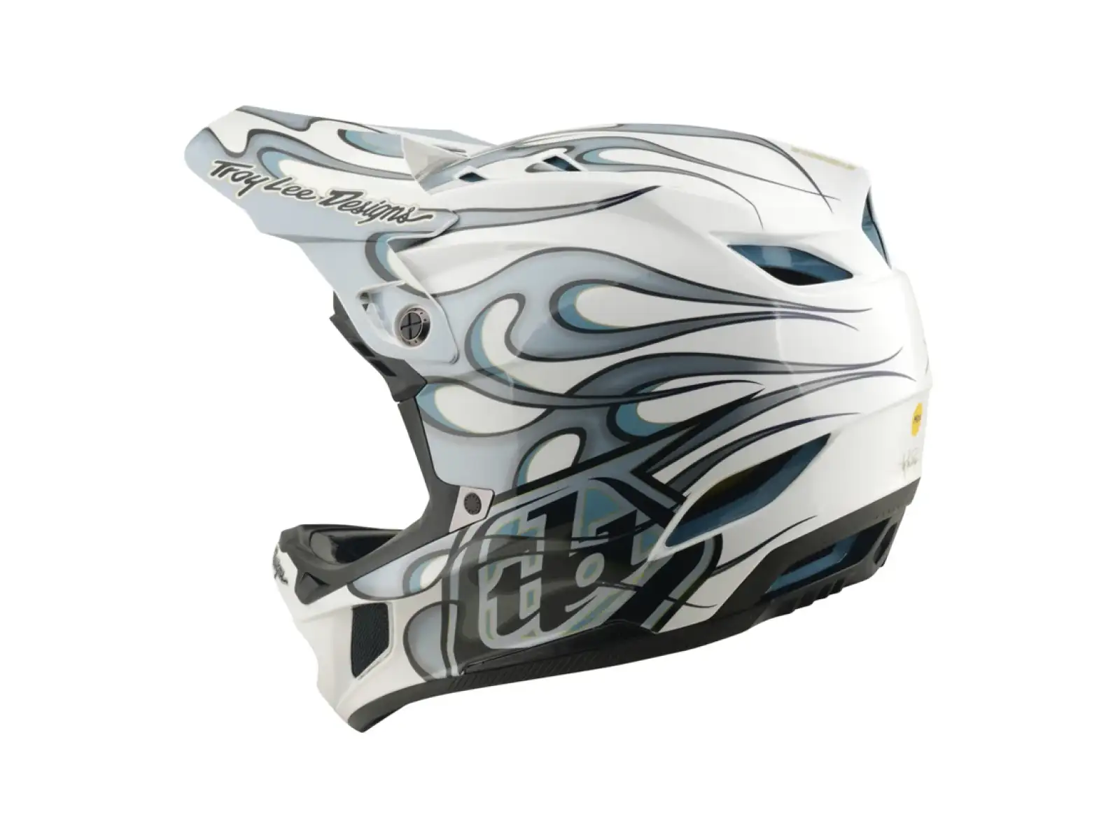 Troy Lee Designs D4 Composite MIPS kask Torched white/Silver