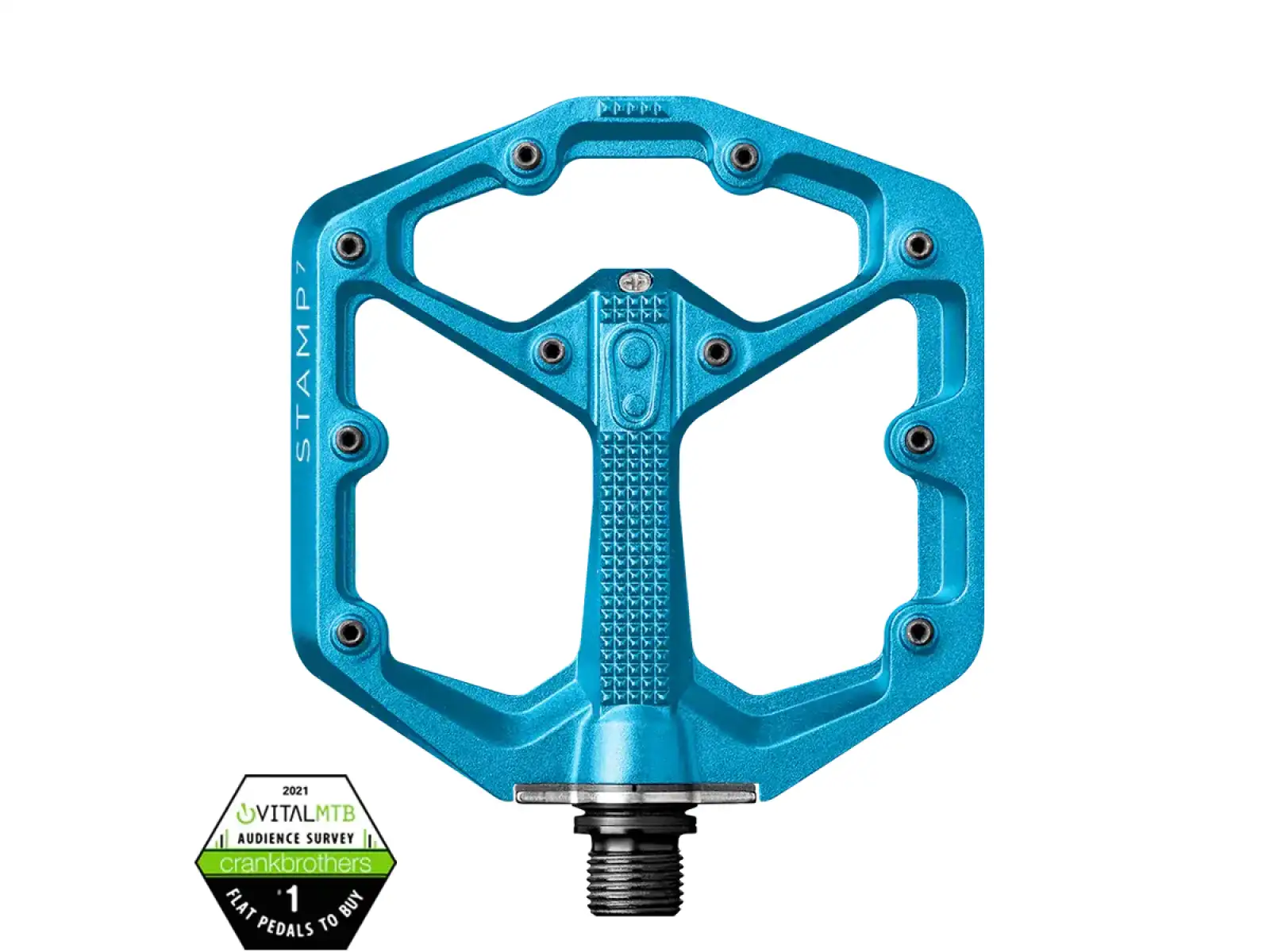Crankbrothers Stamp 7 Small platformowe pedały Electric Blue