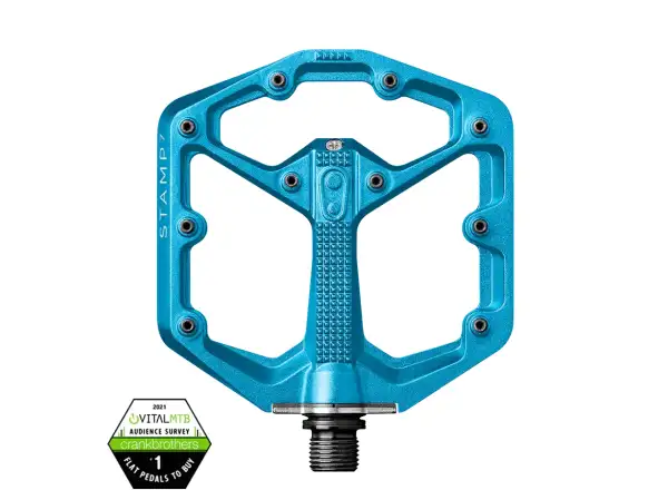 Crankbrothers Stamp 7 Small platformowe pedały Electric Blue