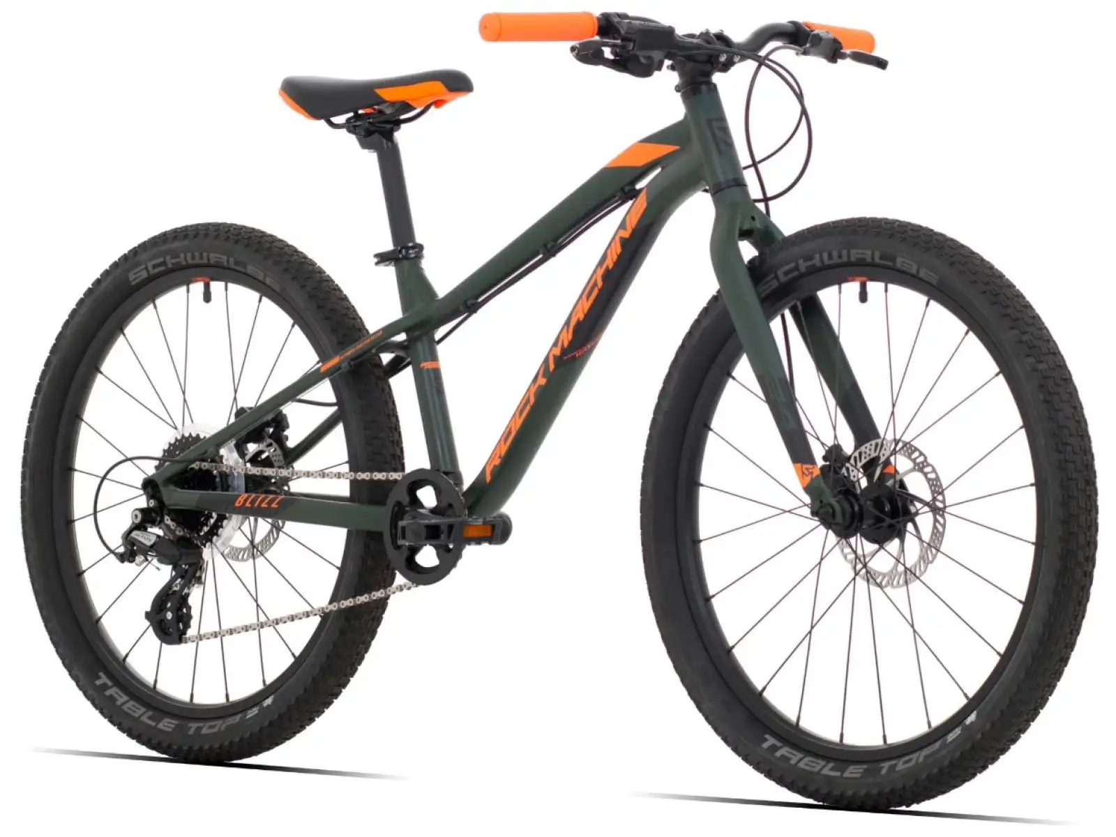 Rock Machine Blizz 24" HD dziecięcy rower górski Matte Khaki/Neon Orange/Black