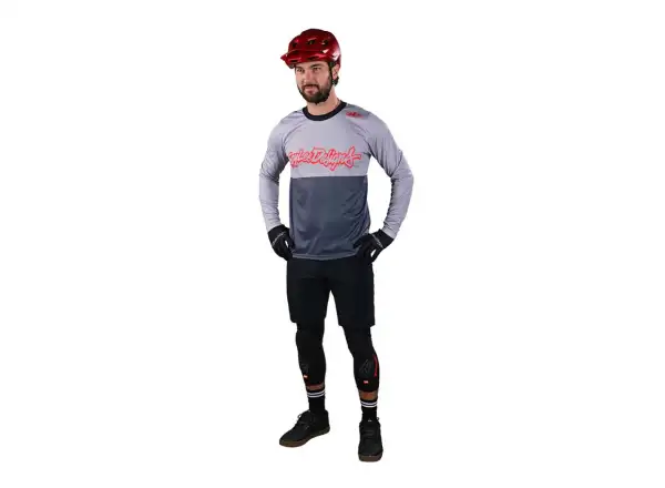 Troy Lee Designs Flowline Scripter męska koszulka z długim rękawem charcoal