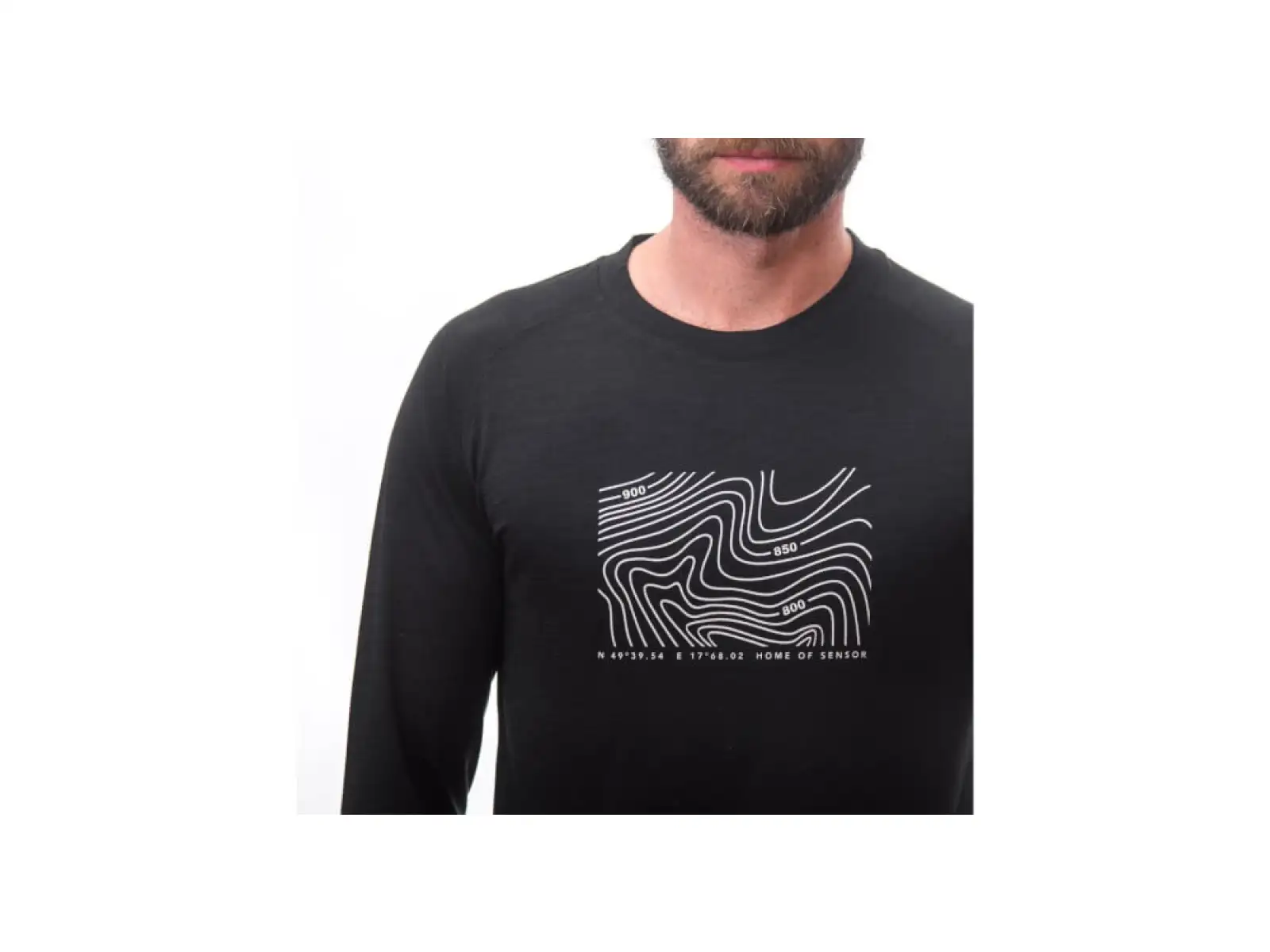 Sensor Merino Air PT Locate męska koszulka długi rękaw czarna