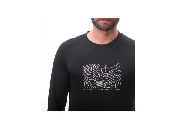 Sensor Merino Air PT Locate męska koszulka długi rękaw czarna