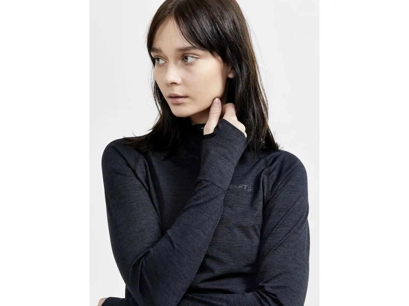 Craft CORE Dry Active Comfort Zip damska koszulka długi rękaw czarna