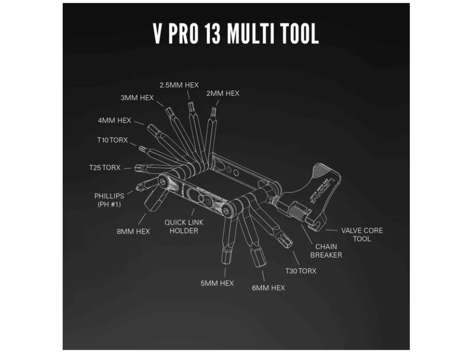 Lezyne V Pro multitool 13 funkcji czarna