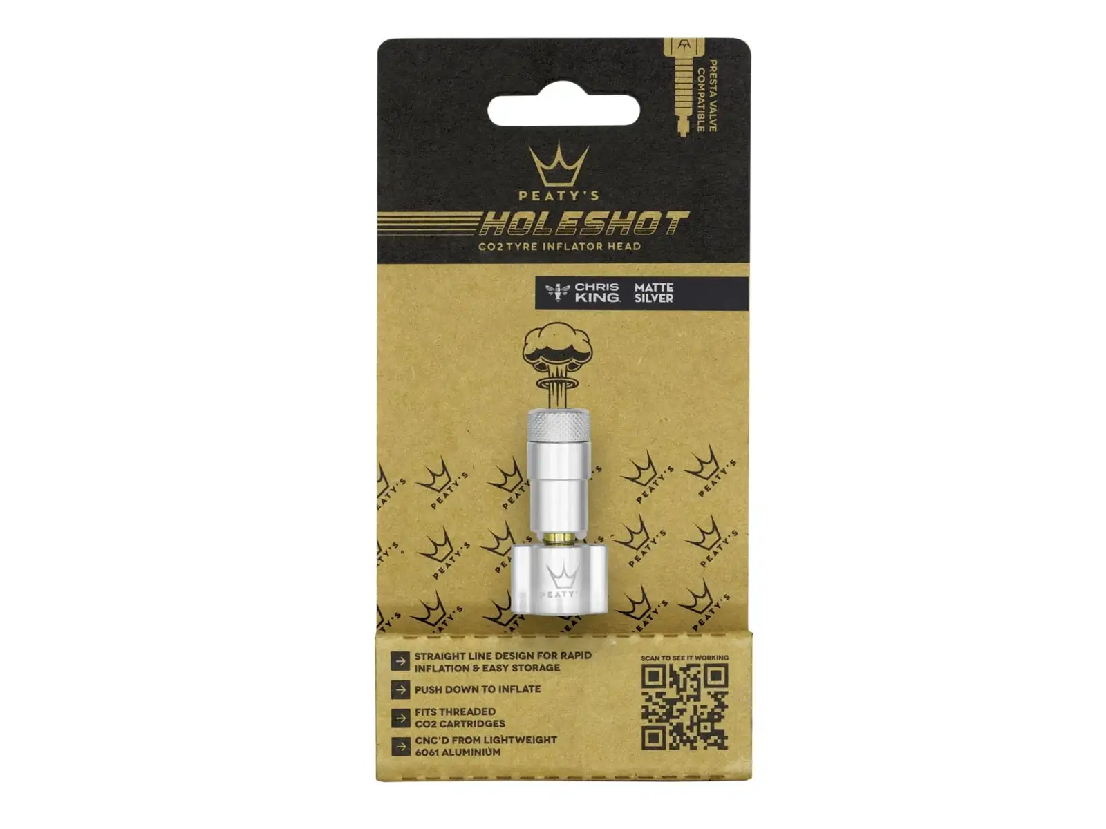 Peatys Holeshot CO2 głowica pompki Silver