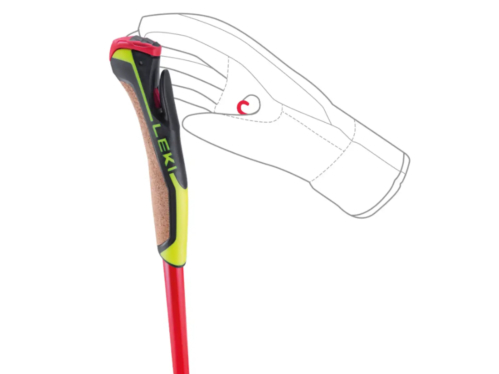 Leki PRC 750 kijki biegowe Bright red/Neon yellow/Black