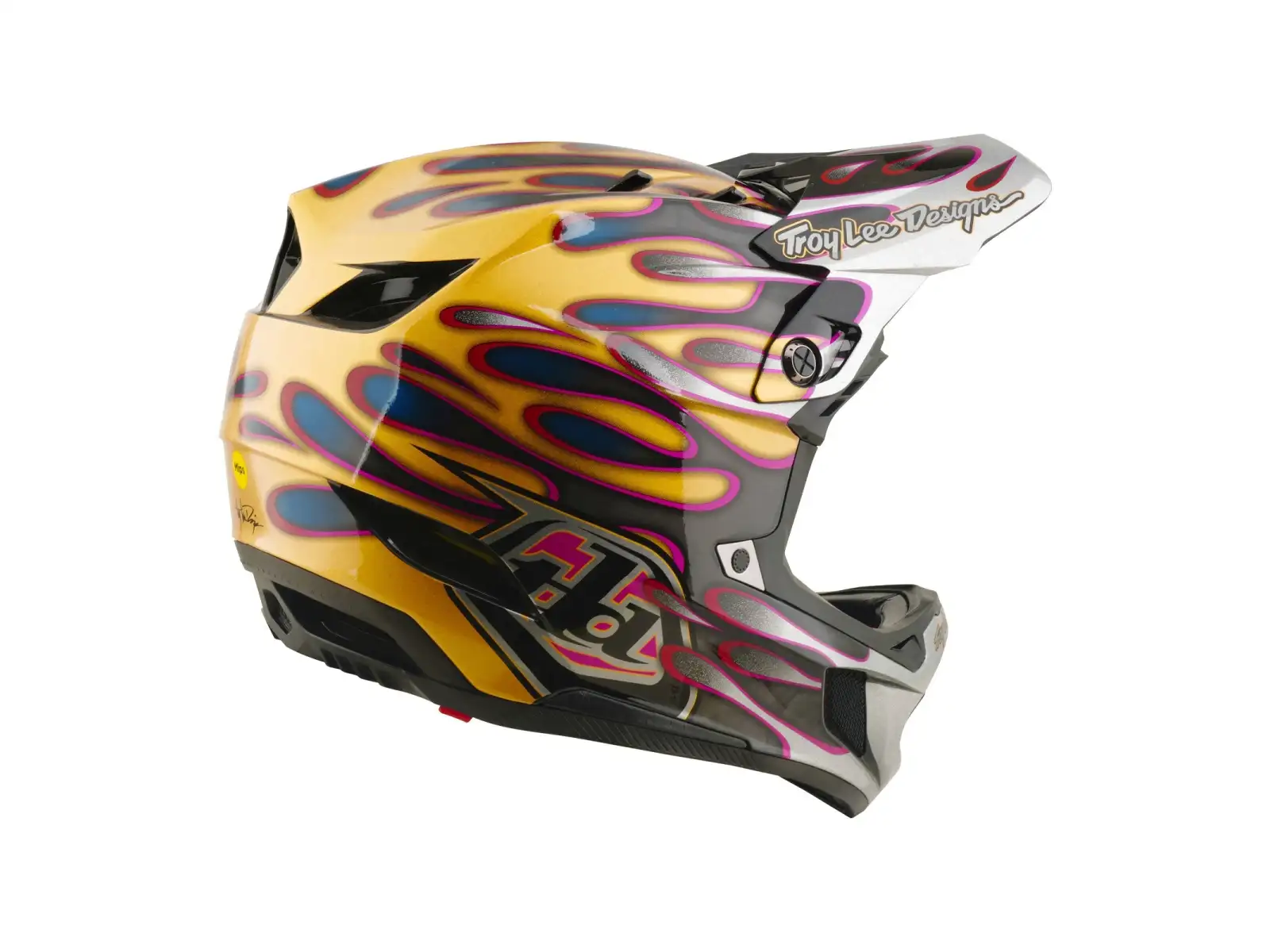 Troy Lee Designs D4 Carbon MIPS kask Overspray Gold/Black