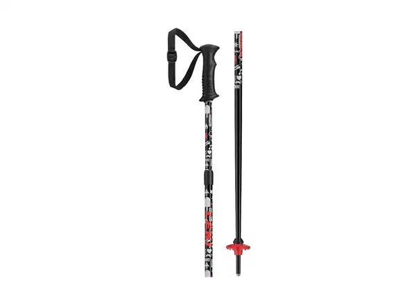 Leki Rider Vario kije narciarskie black/white/neon red