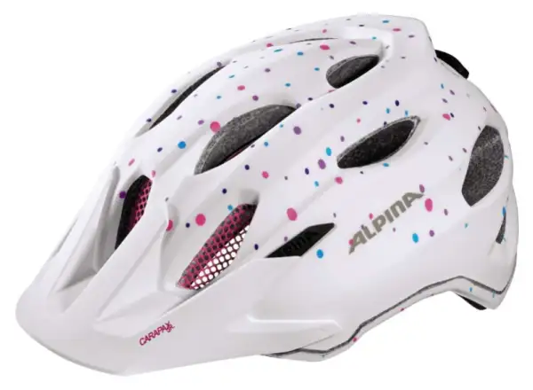 Alpina Carapax Jr. dziecięcy kask white polka dots