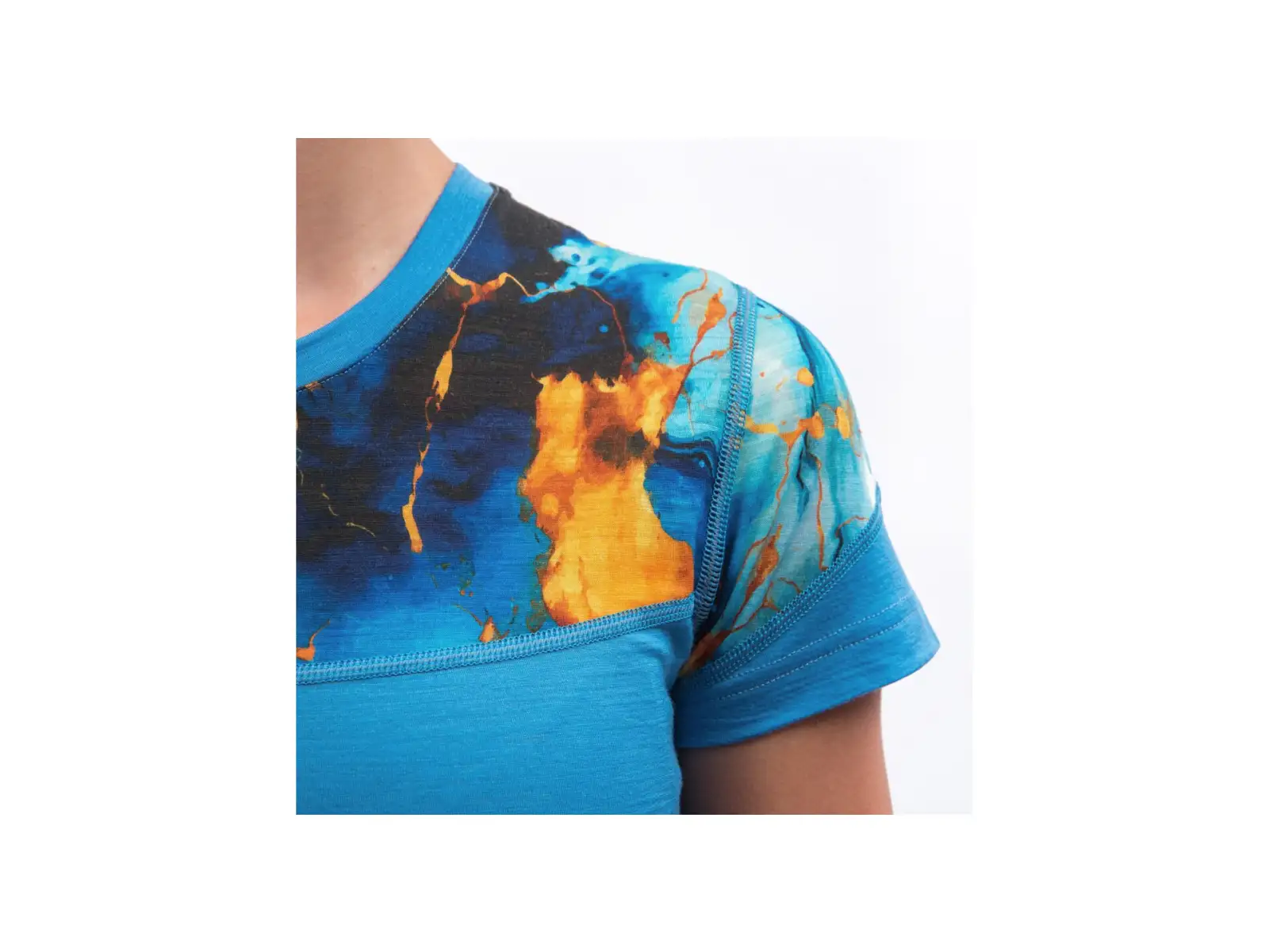 Sensor Merino Impress damska koszulka z krótkim rękawem niebieska/Universe
