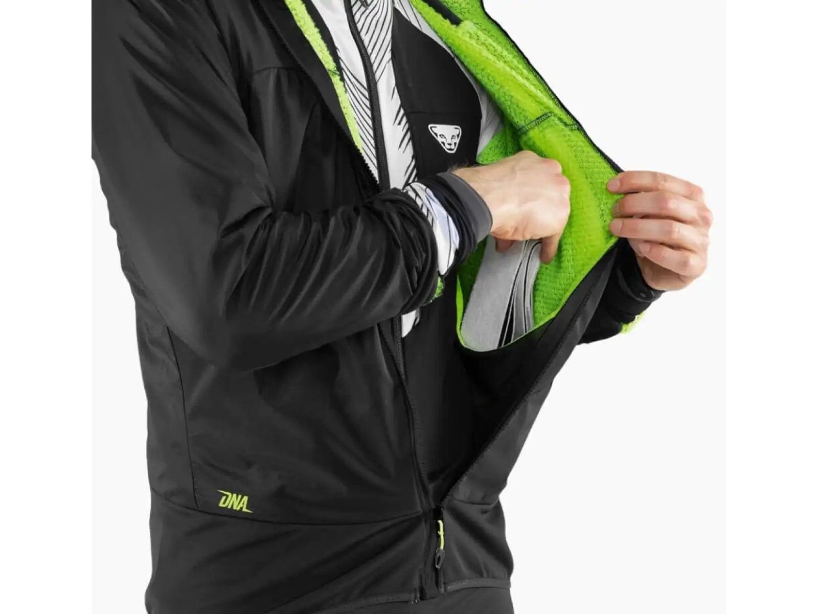 Dynafit DNA Polartec Alpha męska kurtka Black Out/Neon Yellow