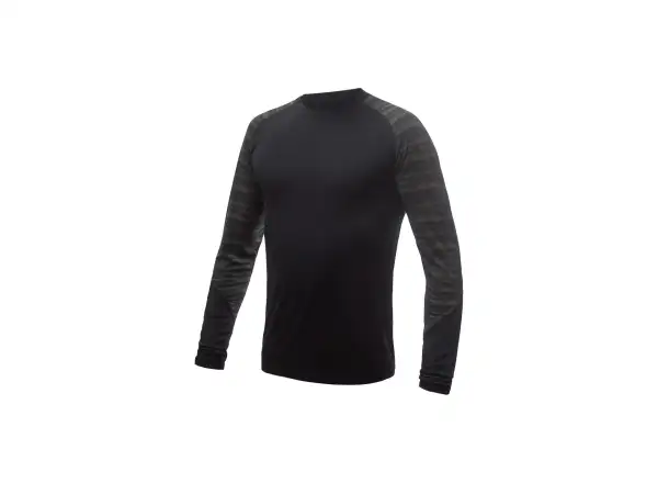 Sensor Merino Impress męska koszulka długi rękaw czarna/Batik