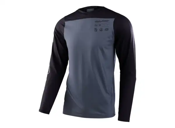 Troy Lee Designs Skyline męska koszulka z długim rękawem Mono Charcoal