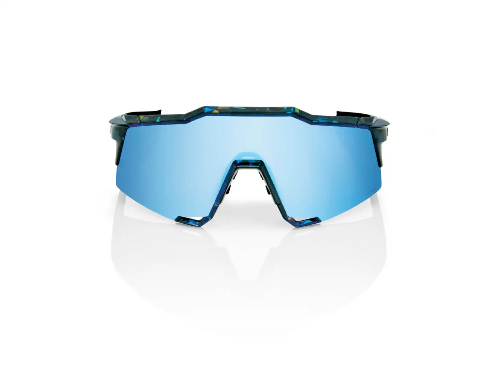 100% SPEEDCRAFT okulary rowerowe Black Holographic/Hiper blue Multilayer Mirror Lens