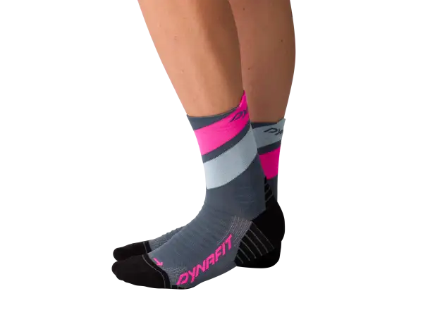 Dynafit Ultra Mid skarpety do biegania Cinder/Pink Glo