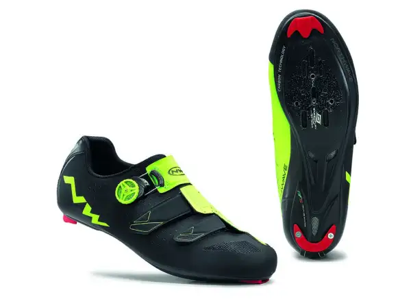 Northwave Phantom Carbon męskie buty szosowe Black/Yellow Fluo