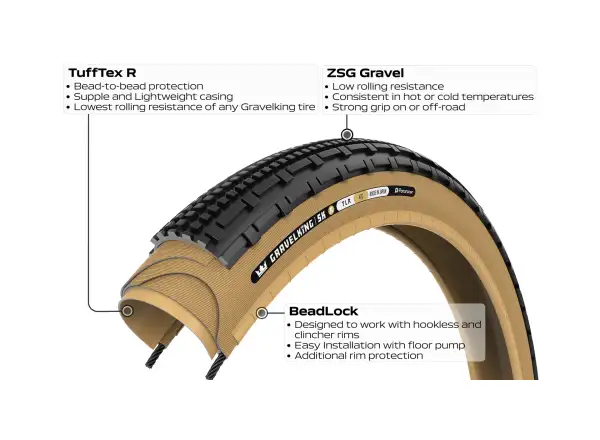 Panaracer GravelKing SK R 28" gravel opona kevlar czarna/Amber