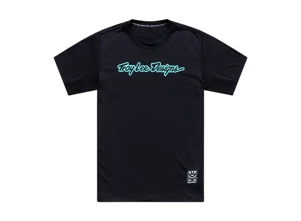 Troy Lee Designs Skyline Ride męska koszulka rowerowa Signature Black/Real Teal