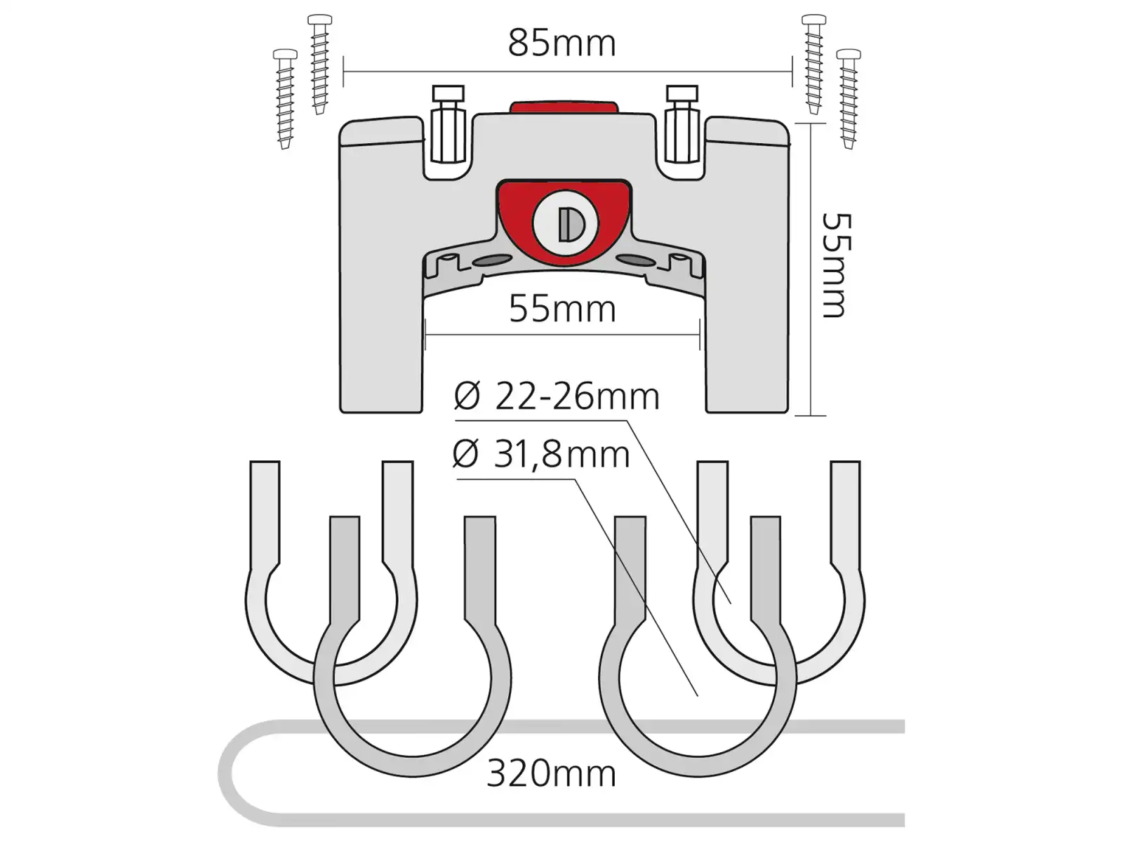 KLICKfix Adapter na kierownicę zamykany