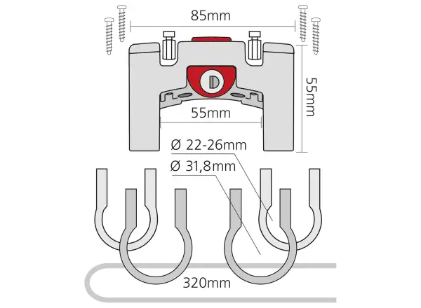 KLICKfix Adapter na kierownicę zamykany