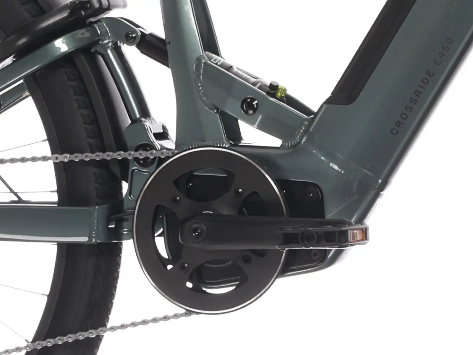 Rock Machine Crossride e450 FS niskie wejście całkowicie zawieszony rower elektryczny Ocean Grey/Black