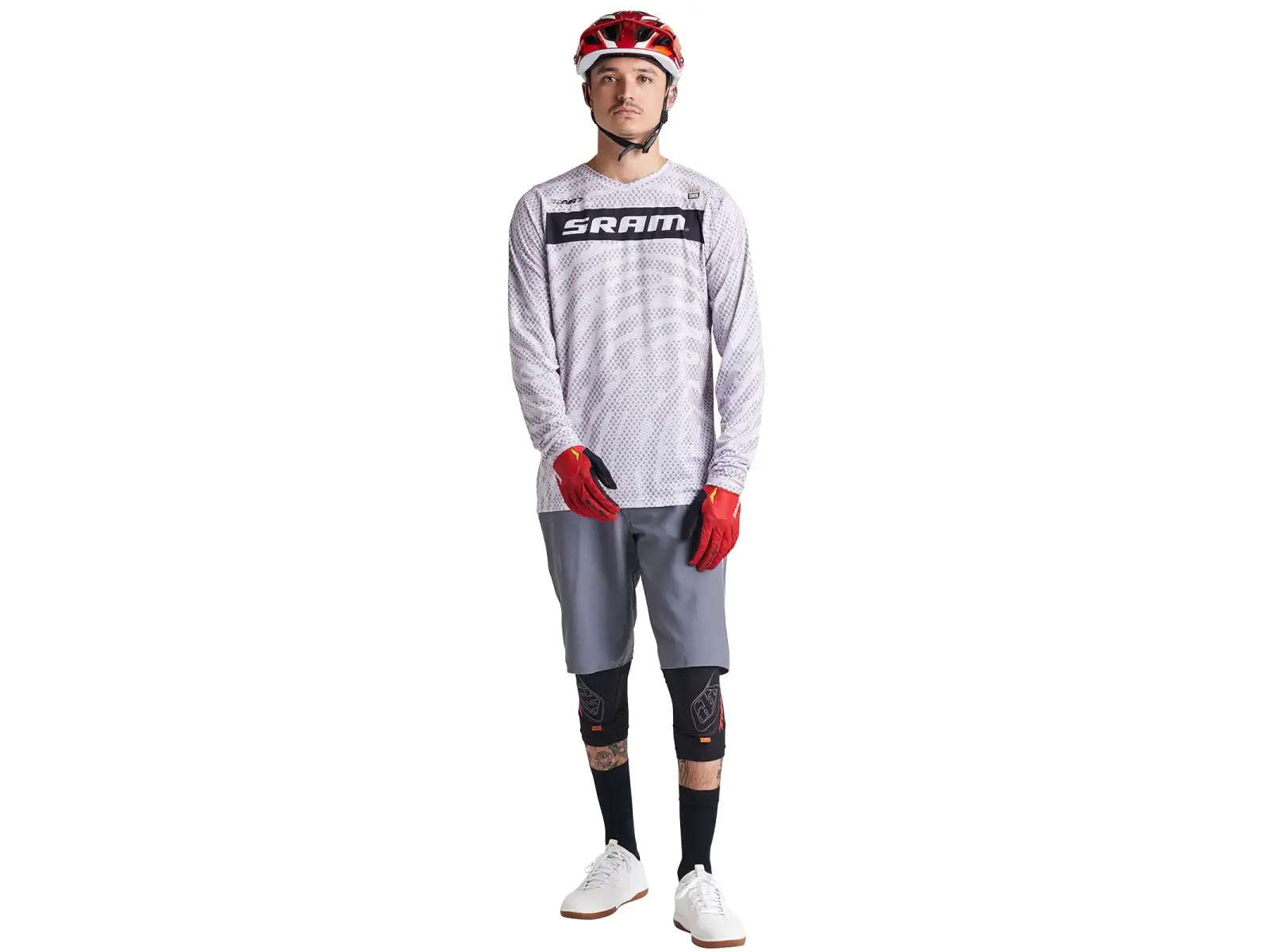 Troy Lee Designs Skyline Air Sram męska koszulka rowerowa z długim rękawem Roots Cement