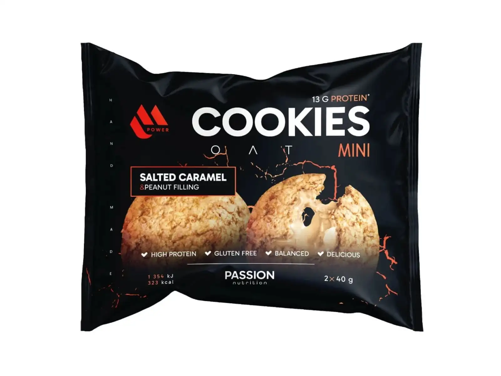 Passion MPower Cookie Gain Mini 2x40g Słony karmel nadzienie orzechowe
