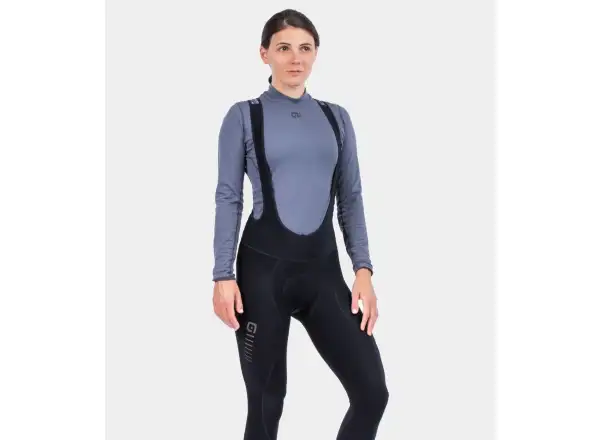 Alé Solid Essential damskie zimowe spodnie rowerowe z szelkami Black