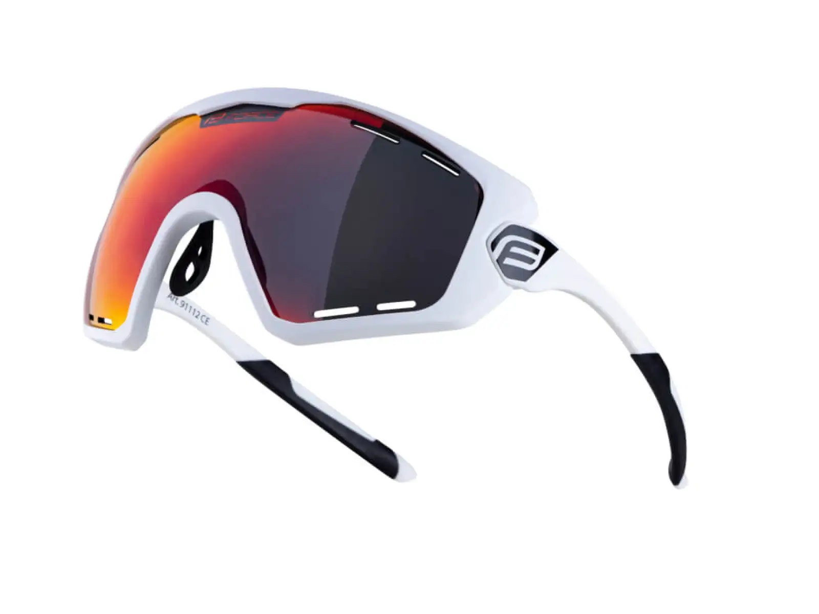 Force Ombro Plus okulary rowerowe biała/czerwona szkła