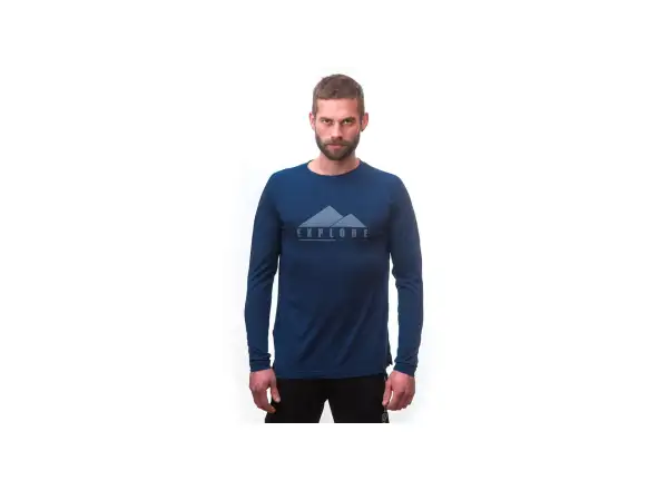 Sensor Merino Air PT Explore męska koszulka z długim rękawem ciemnoniebieska